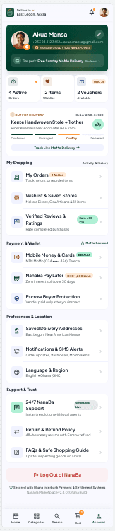NanaBa account screen